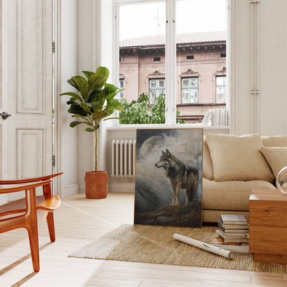 Moonlit Wolf Wilderness Poster