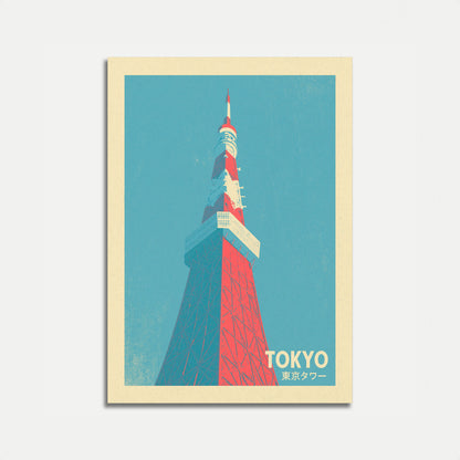Poster Tokyo Tower Rosso & Blu
