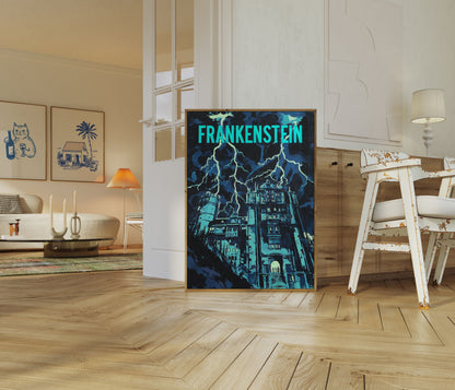 Plakat: Zamek Frankenstein, błyskawica