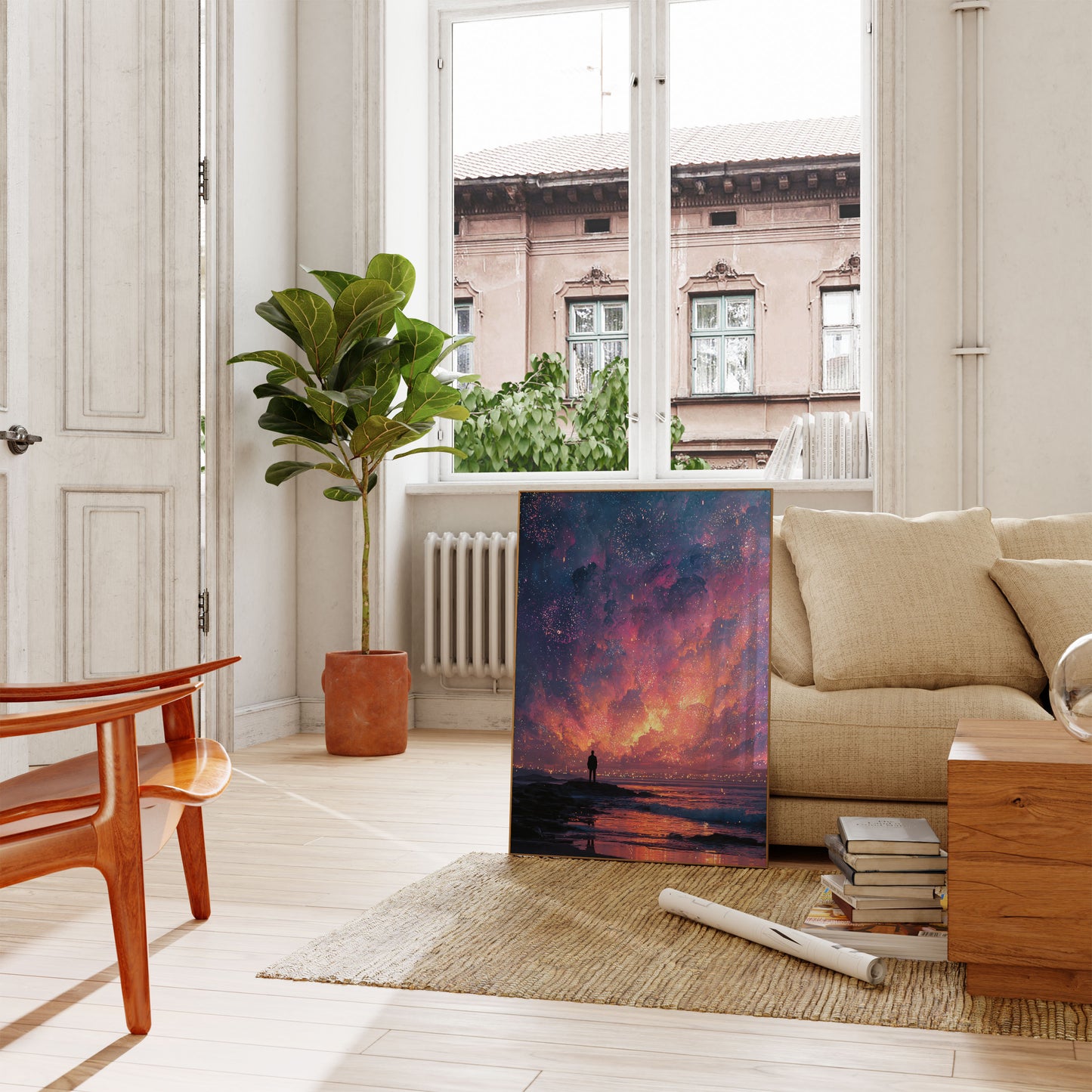 Cosmic Fireworks Explosion Poster