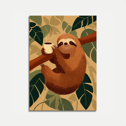 Latskap som drikker kaffe plakat