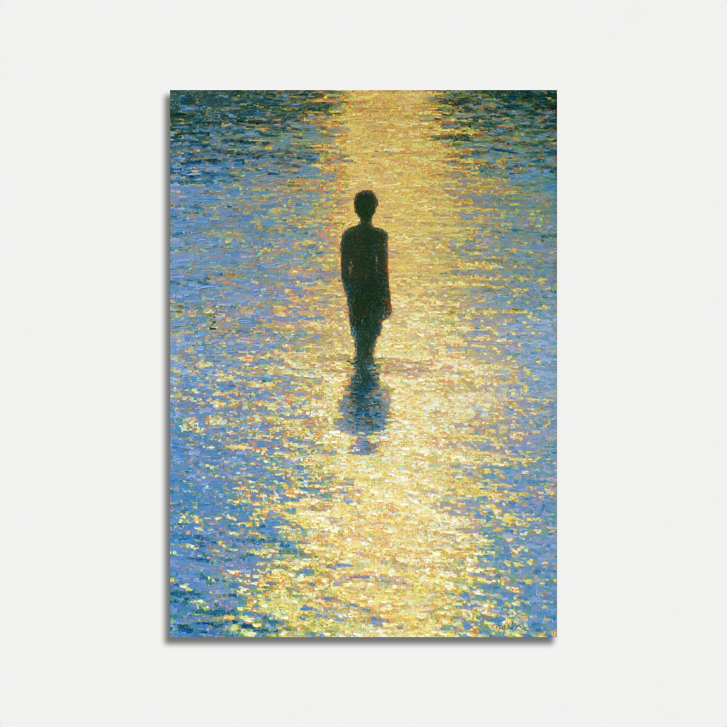 Figure Solitaire Reflet Doré Affiche