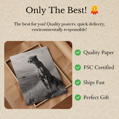 Póster de la majestuosa sabana del guepardo