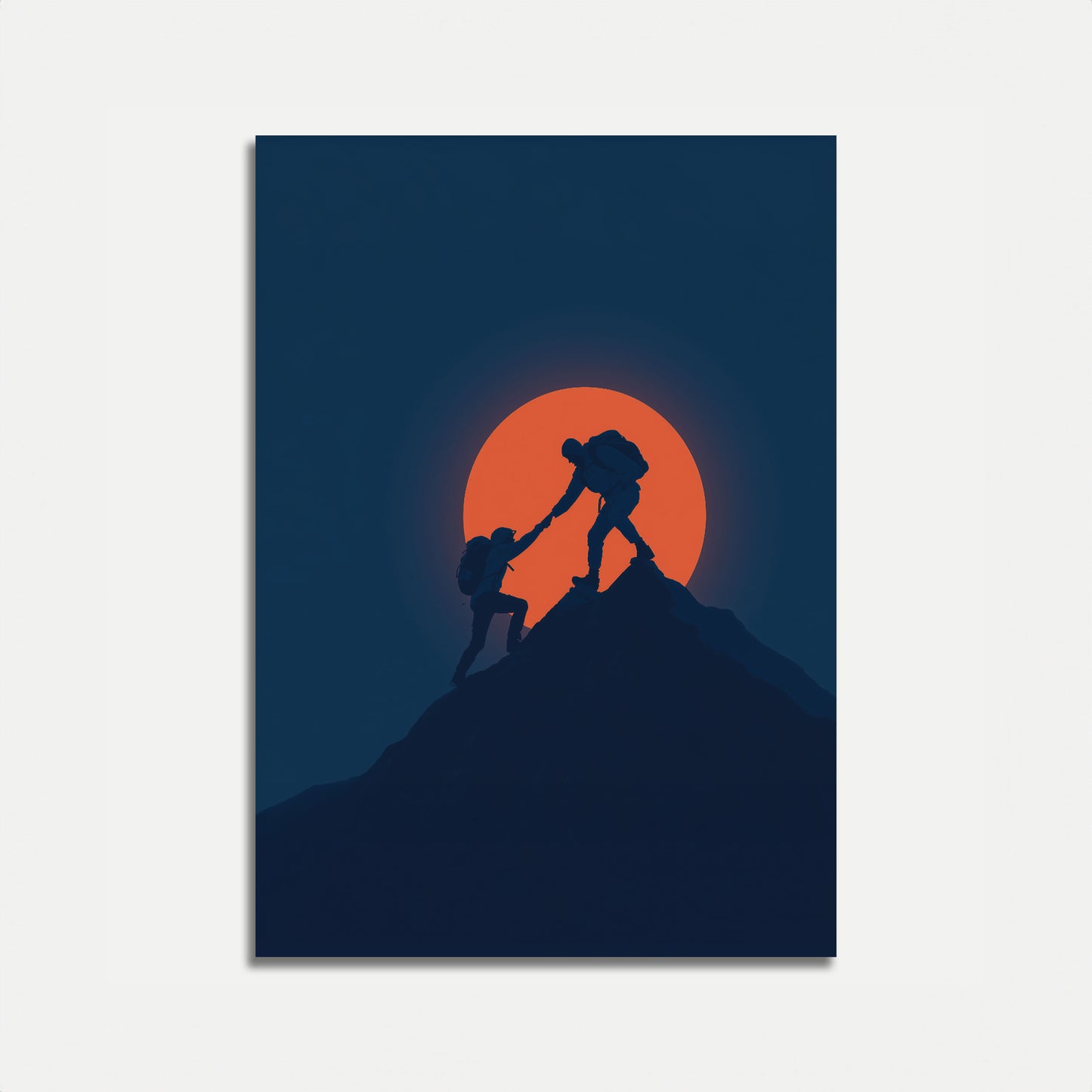 Klättrare Hjälper Varandra Affisch