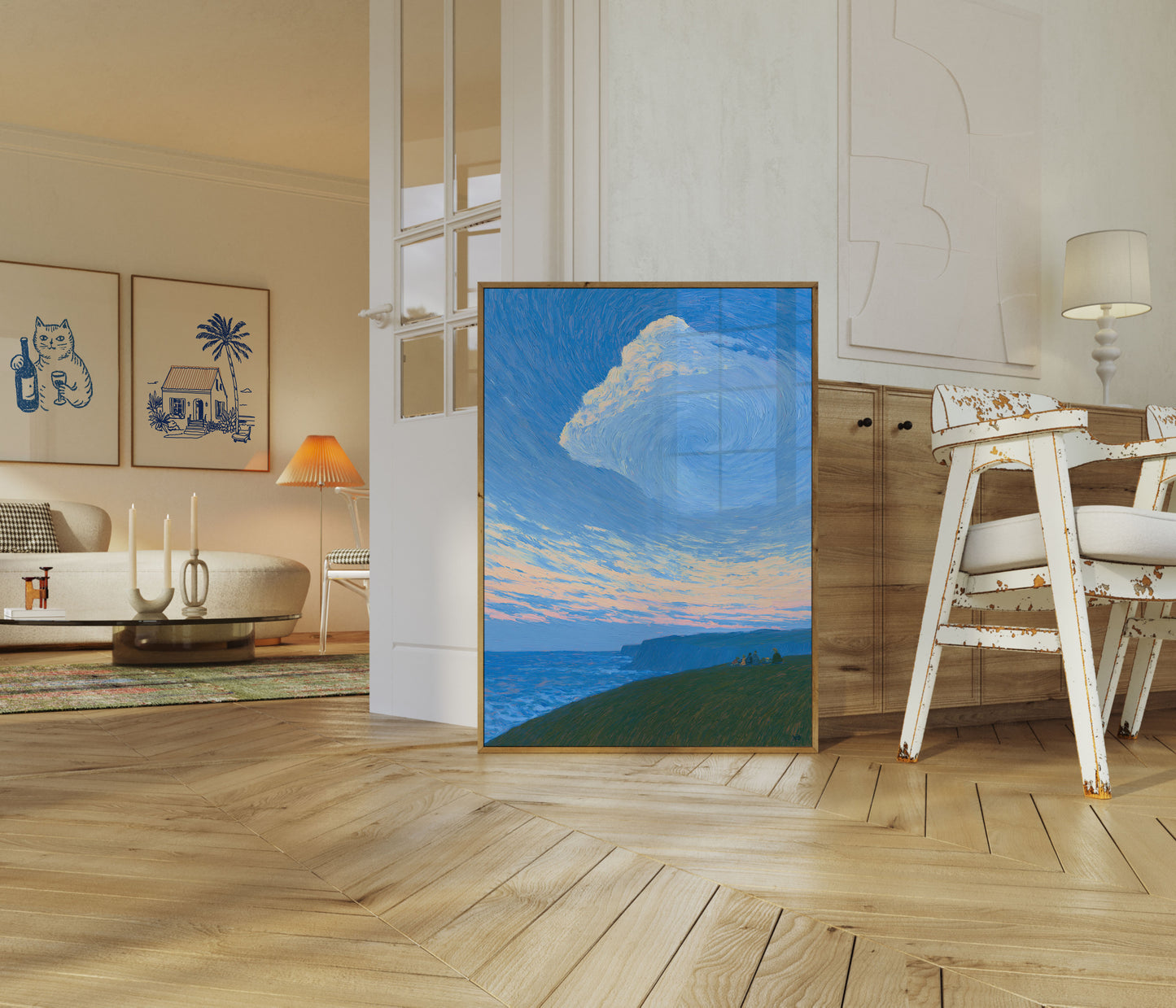 Coastal Cliffs at Sunset Poster