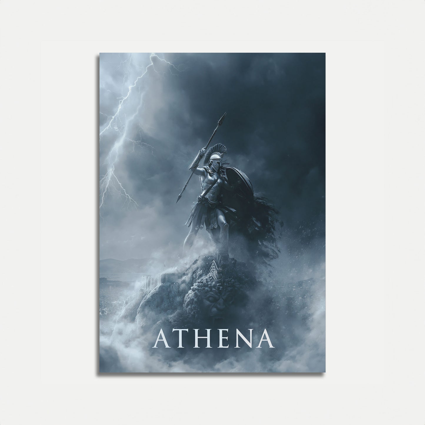 Athena Goddess Storm Warrior Poster