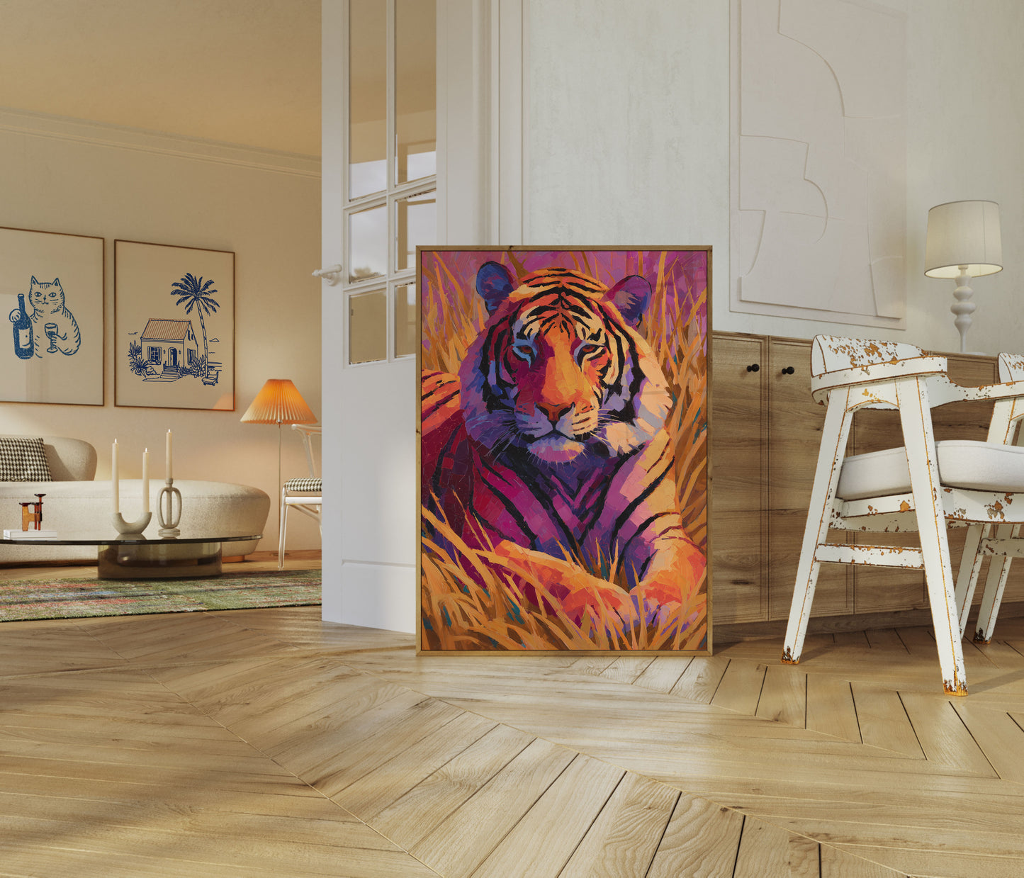 Vibrant Tiger Portrait Poster