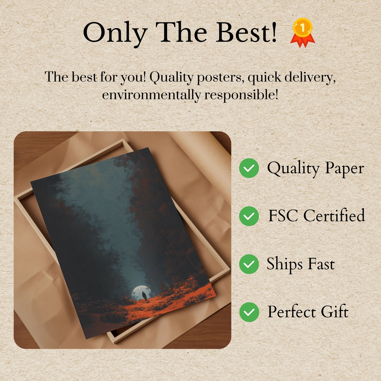 Moonlit Forest Journey Poster