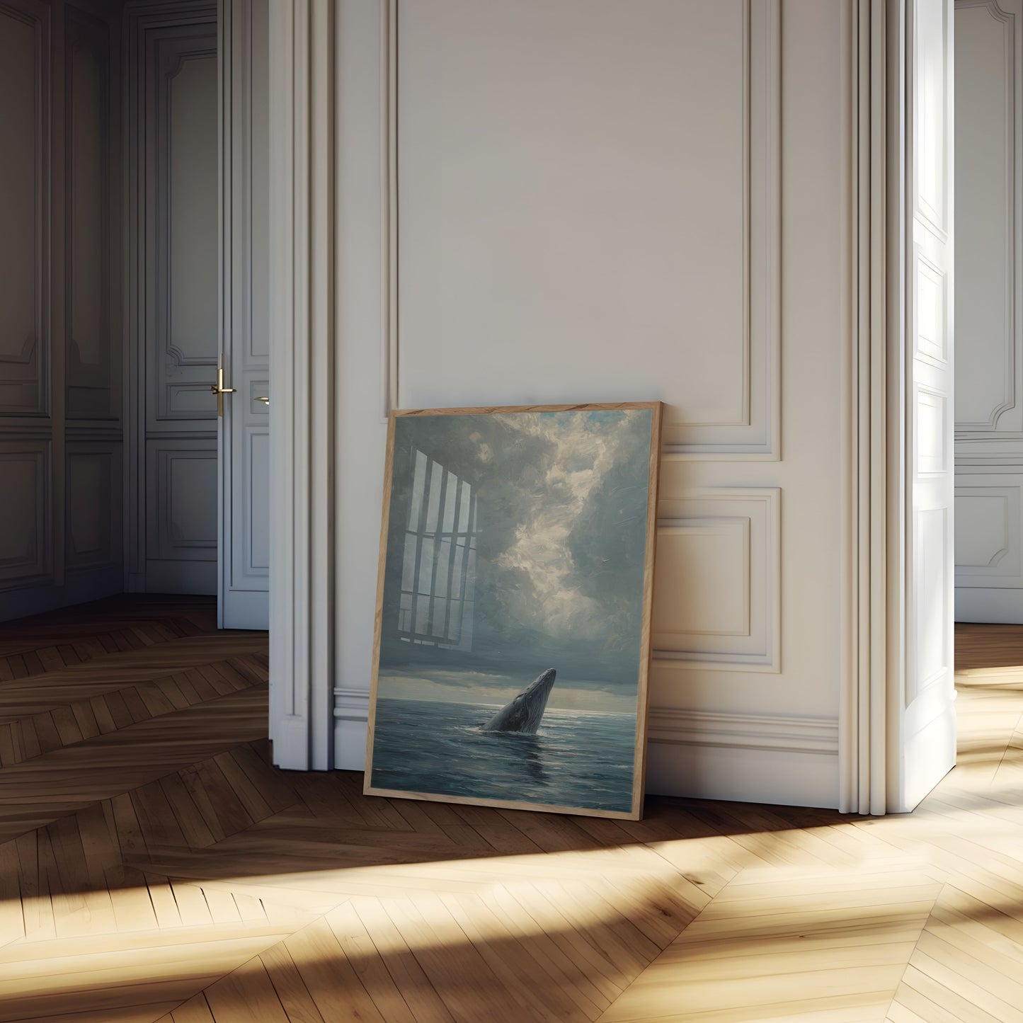 Poster Balena che Emerge dalle Onde dell'Oceano