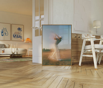 Affiche de Golf avec Flou de Mouvement de Swing