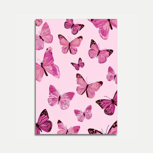 Póster de la danza de la mariposa rosa