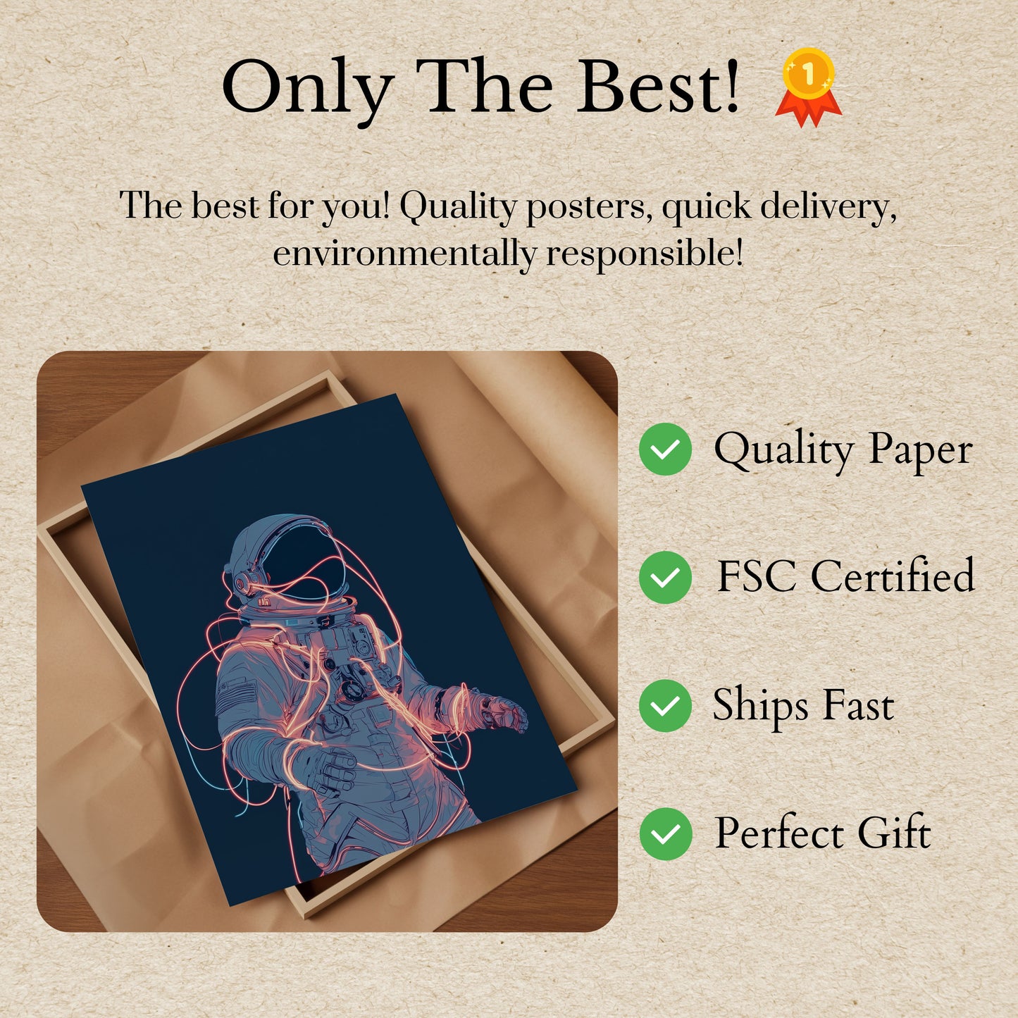 Cosmic Connection Techno Astronaut Poster