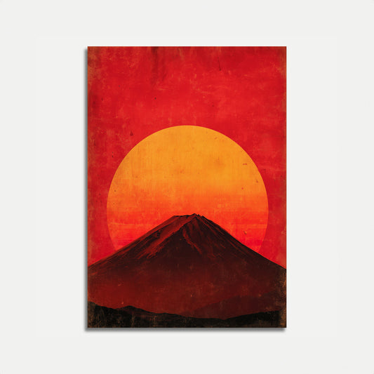 Mount Fuji Red Sunset Poster