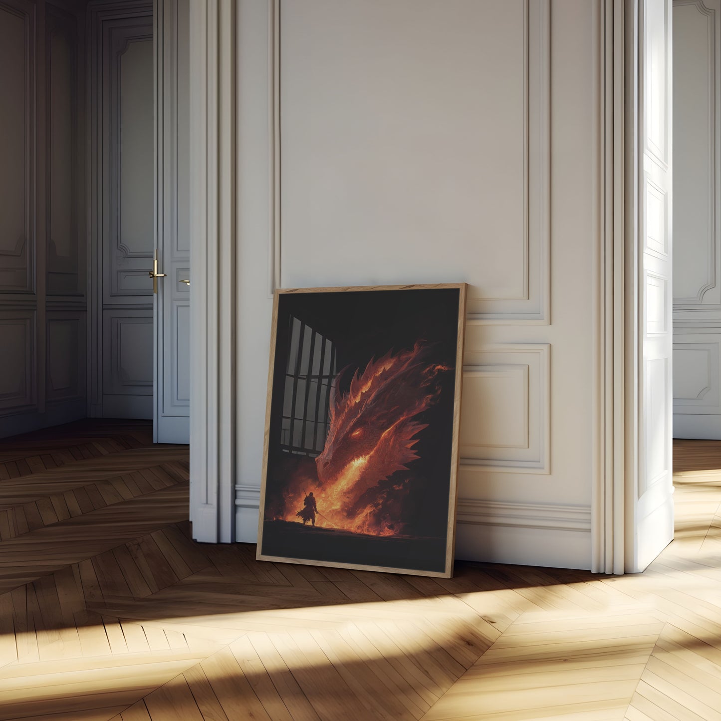 Fiery Dragon Battle Poster