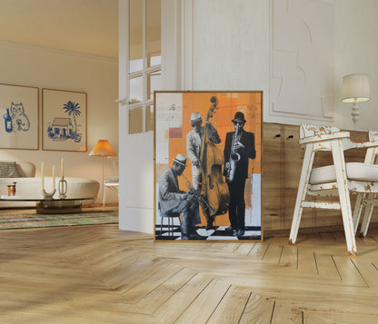 Jazz Trio Orange Symphony Poster