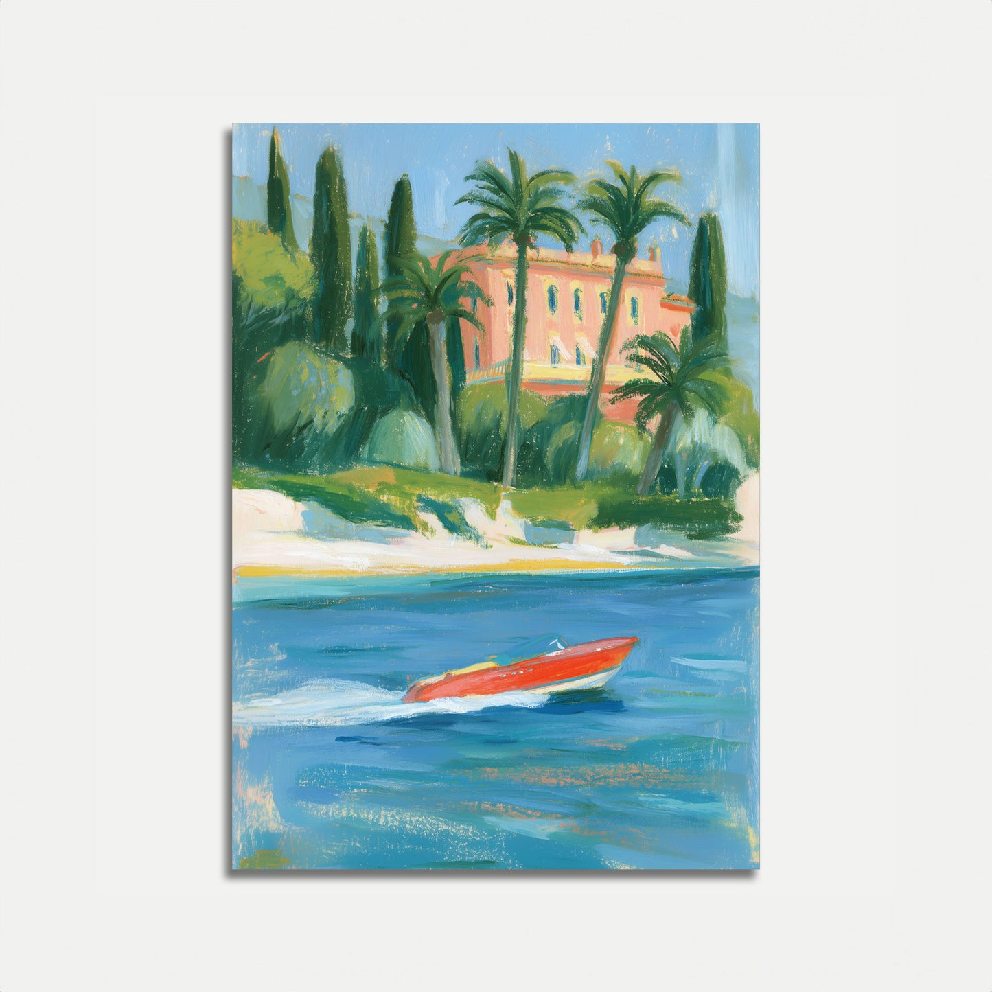 Mittelmeer-Villa Poster am Wasser