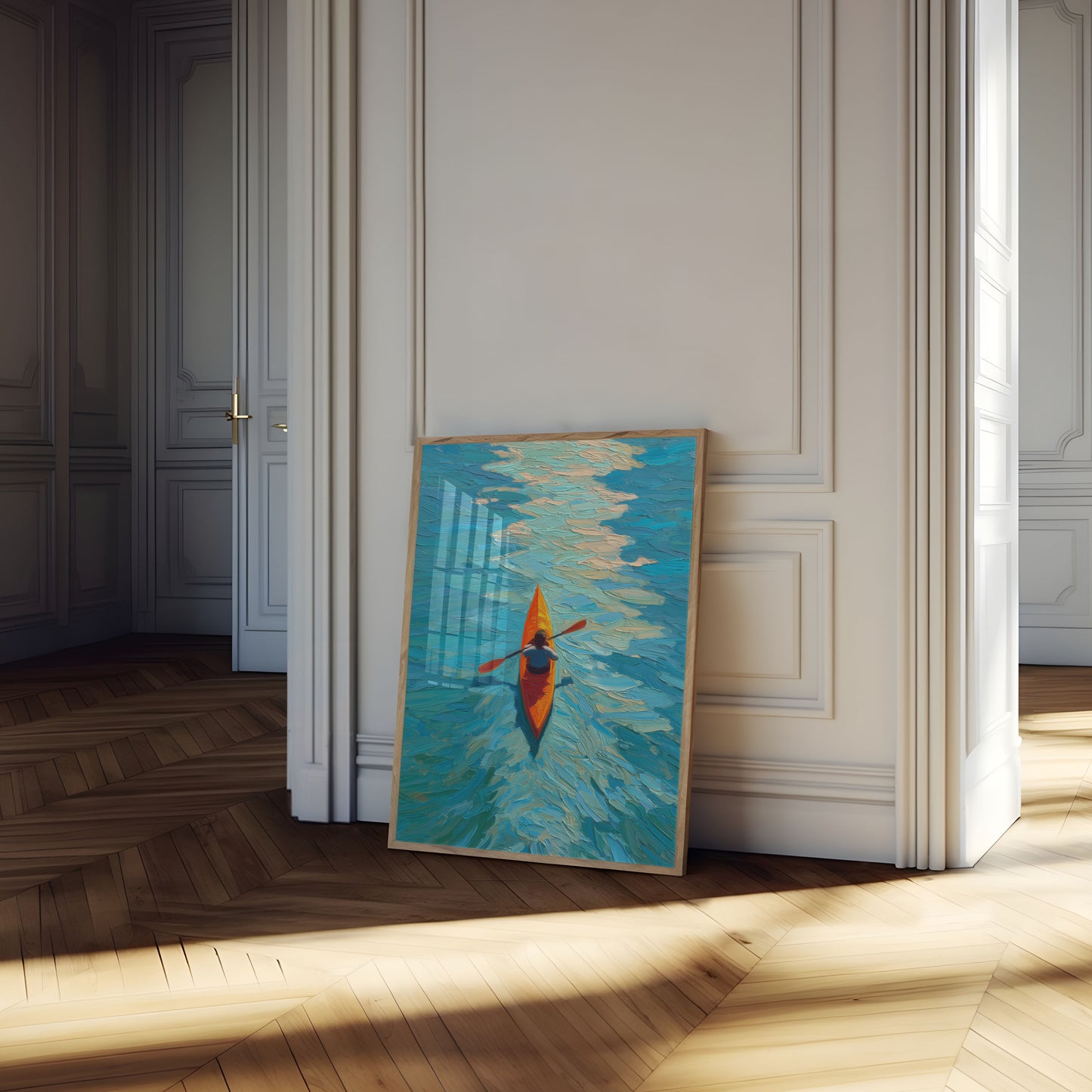 Póster de Kayakista en Aguas Turquesas