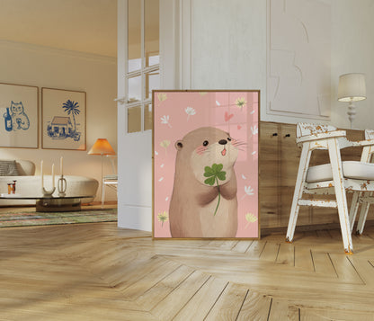 Lucky Clover Otter Poster