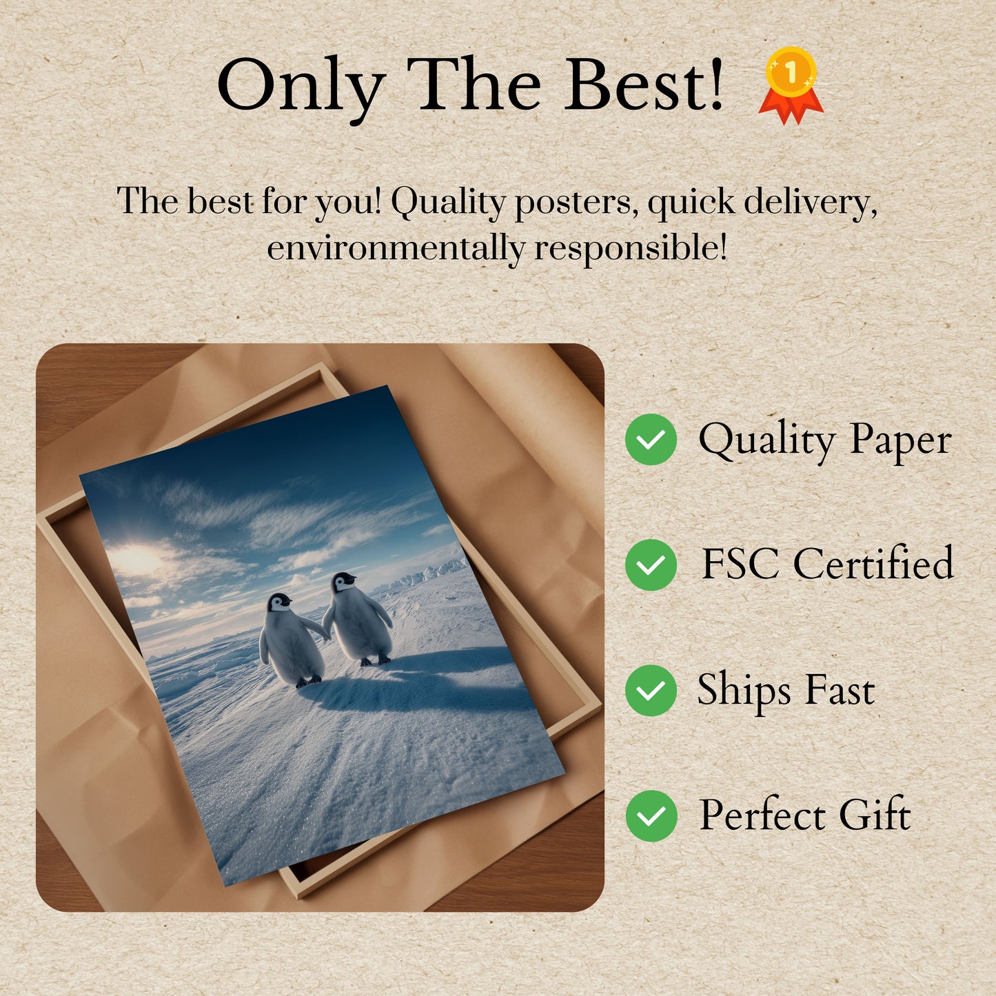 Pinguine, die gemeinsam gehen - Poster