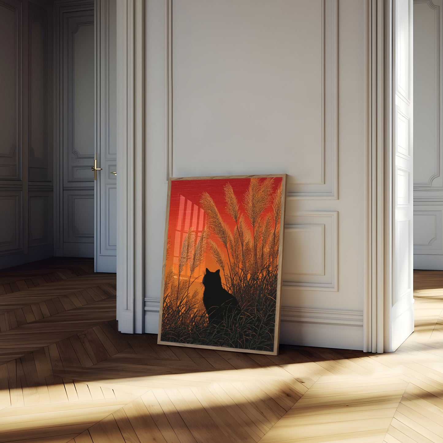 Kat i Golden Grassland Plakat
