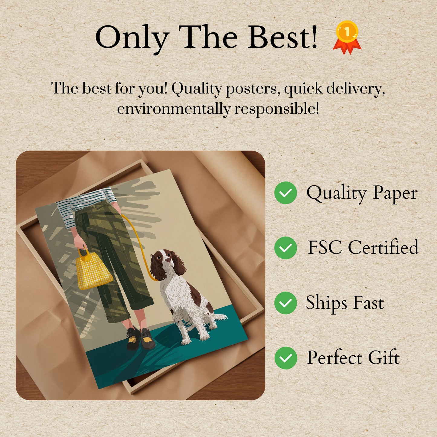 Stylish Dog Walking Poster