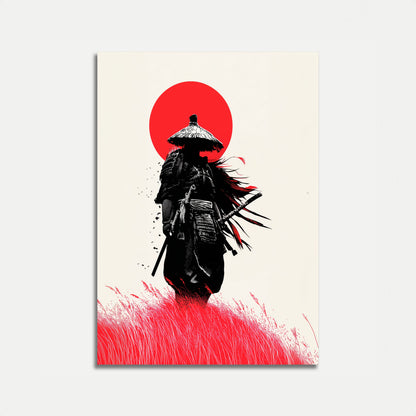Samurai Stigende Solnedgang Plakat