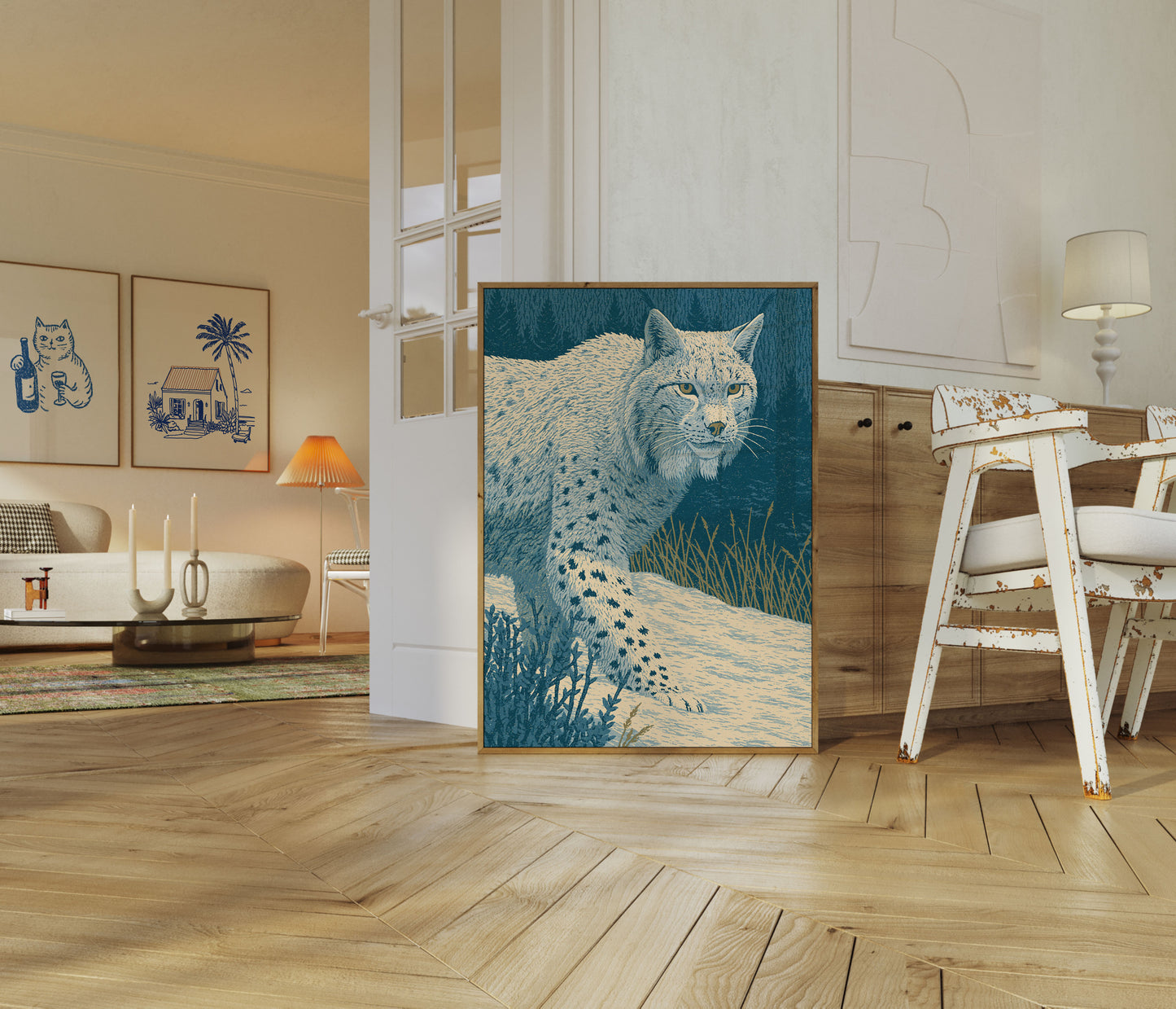 Lynx in Winter Forest Poster