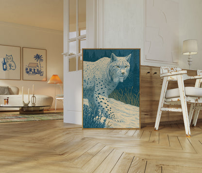 Lynx in Winter Forest Poster