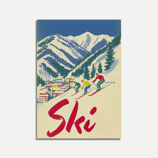 Vintage Alpin Ski-Plakat