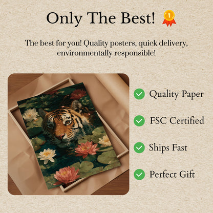 Tranquil Tiger Lily Pond Poster
