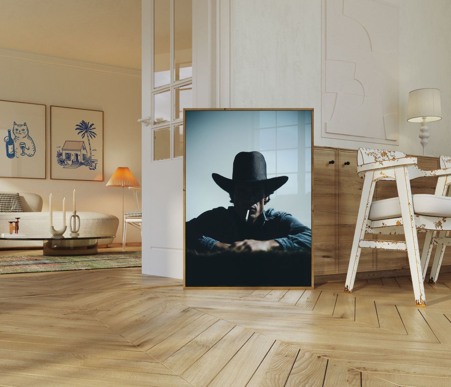 Mysteriöse Cowboy-Silhouette Poster