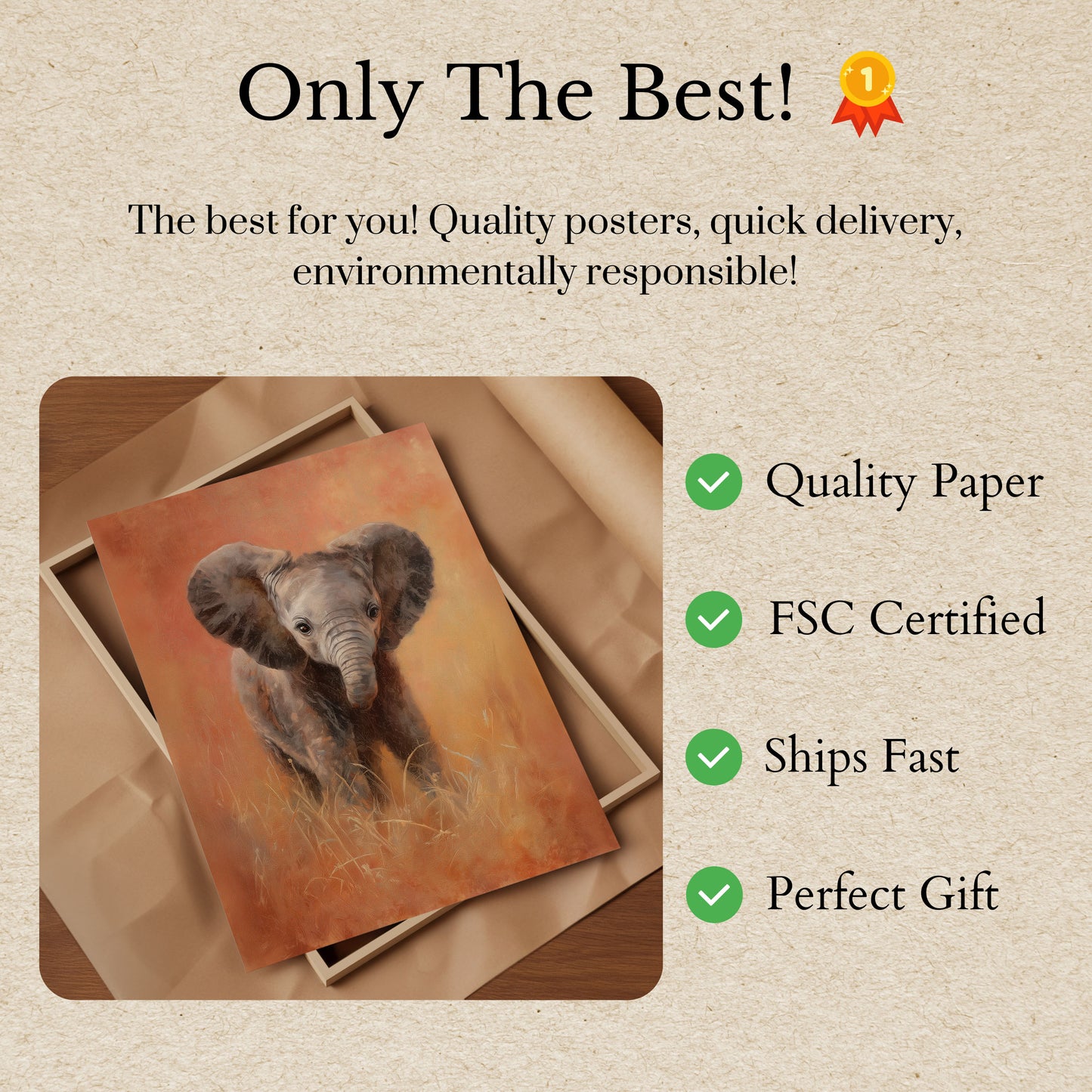 Baby Elephant Wilderness Poster