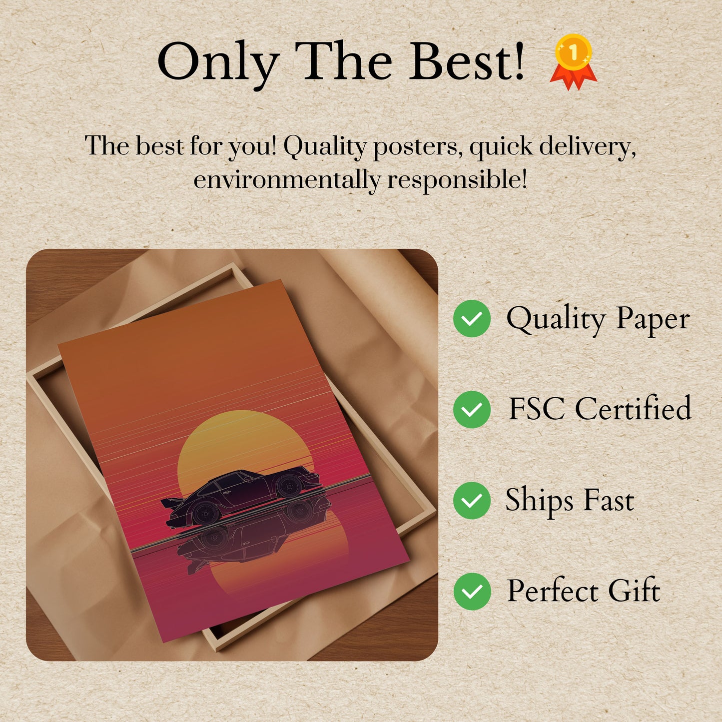 Sunset Porsche 911 Reflection Poster