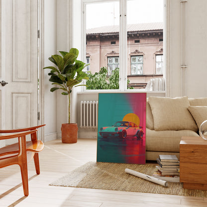 Retro Sunset Porsche 911 Poster