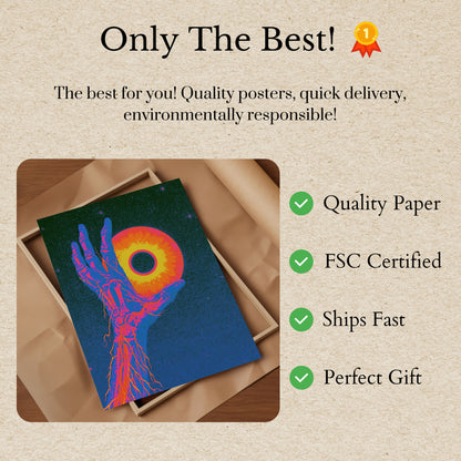 Cosmic Hand Holding Sun Poster