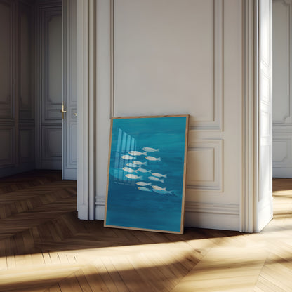 Silver School of Fish Poster
