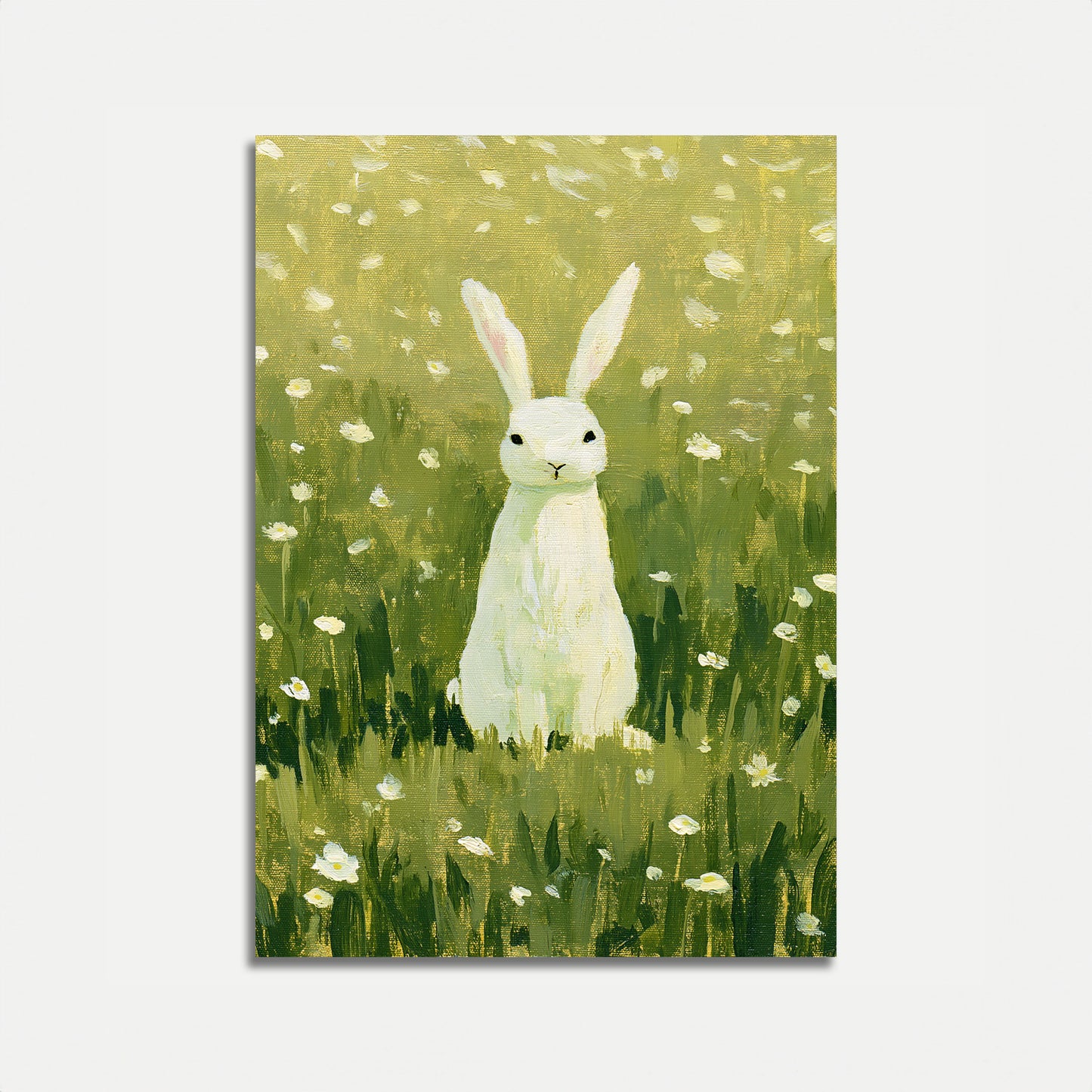 White Rabbit in Daisy Field Poster