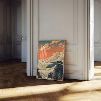 Mountain Peak Above Clouds Poster