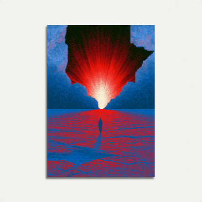 Figura Solitaria Incontra la Luce Poster