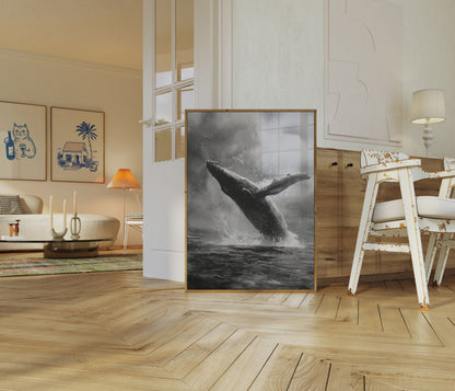 Majestic Whale Breaching Ocean Poster