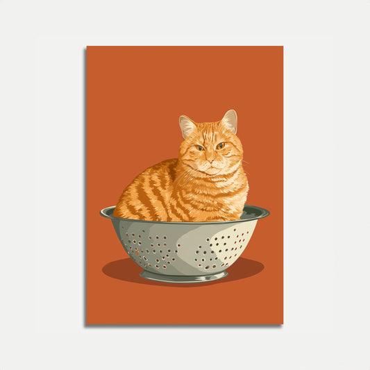 Orange Tabby Katze in Sieb Poster