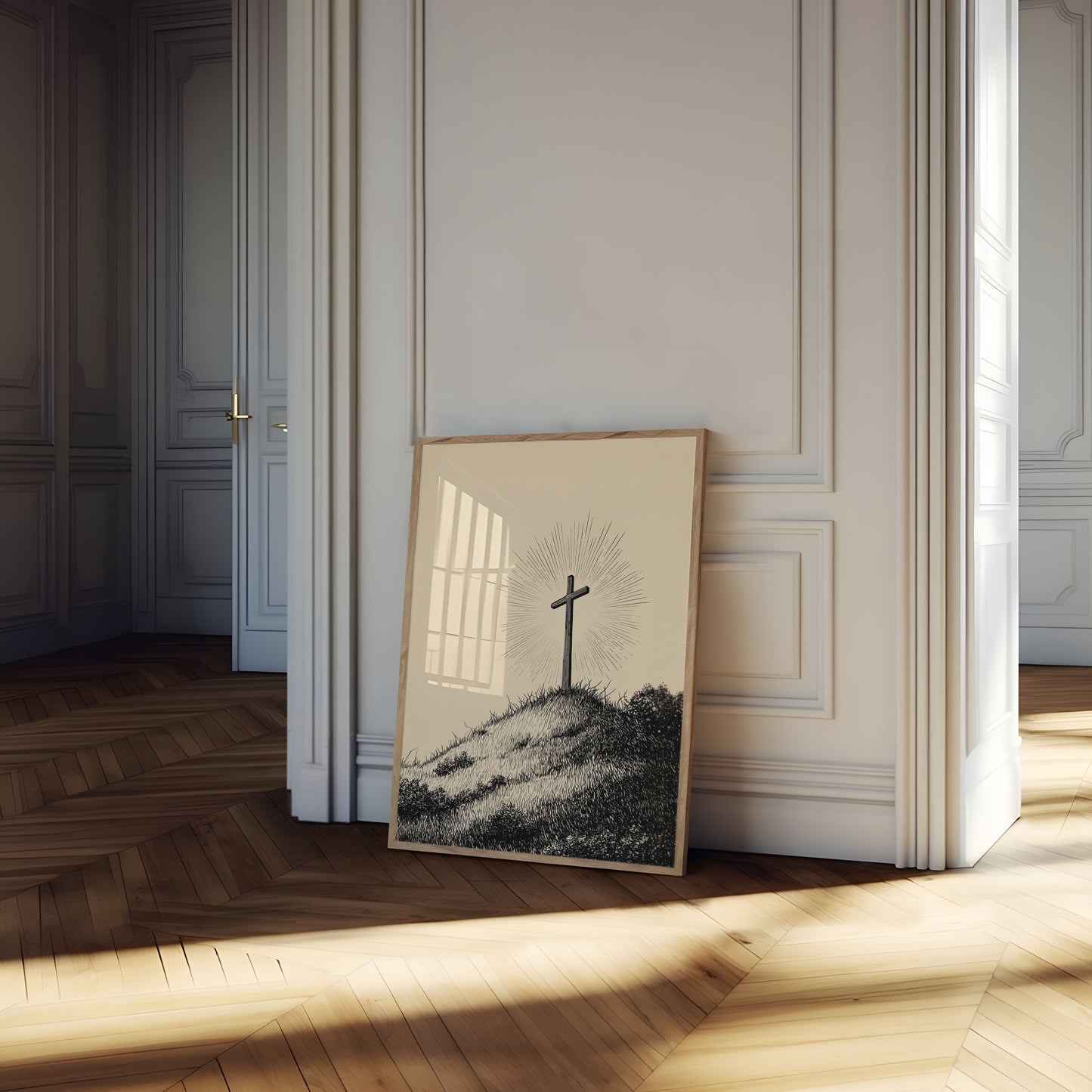Divine Light Cross Poster