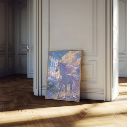 Poster Fantasy dell'Unicorno Celeste
