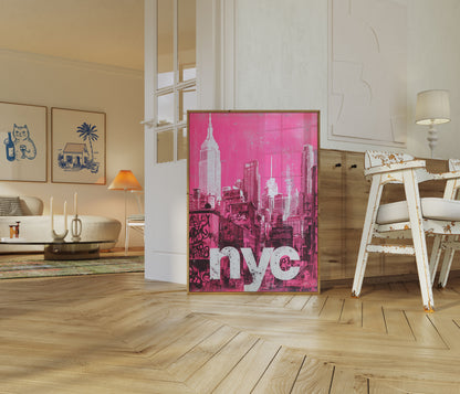 Poster Urbano Rosa dello Skyline di NYC