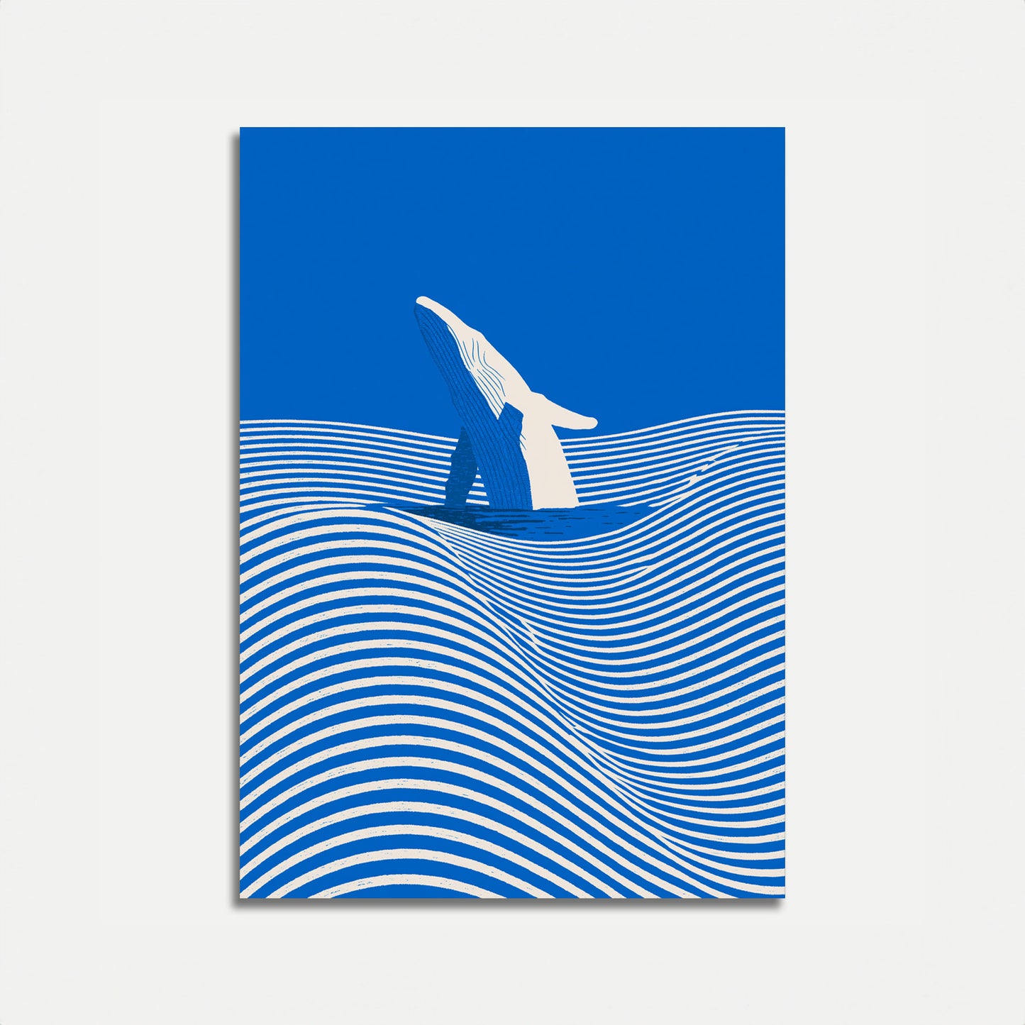 Whale Breaching Ocean Waves Poster