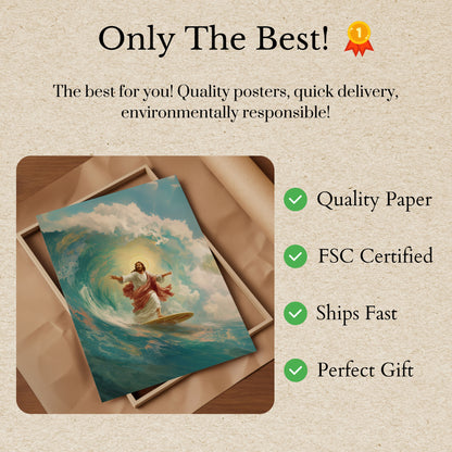 Holy Surfing Savior Epic Poster