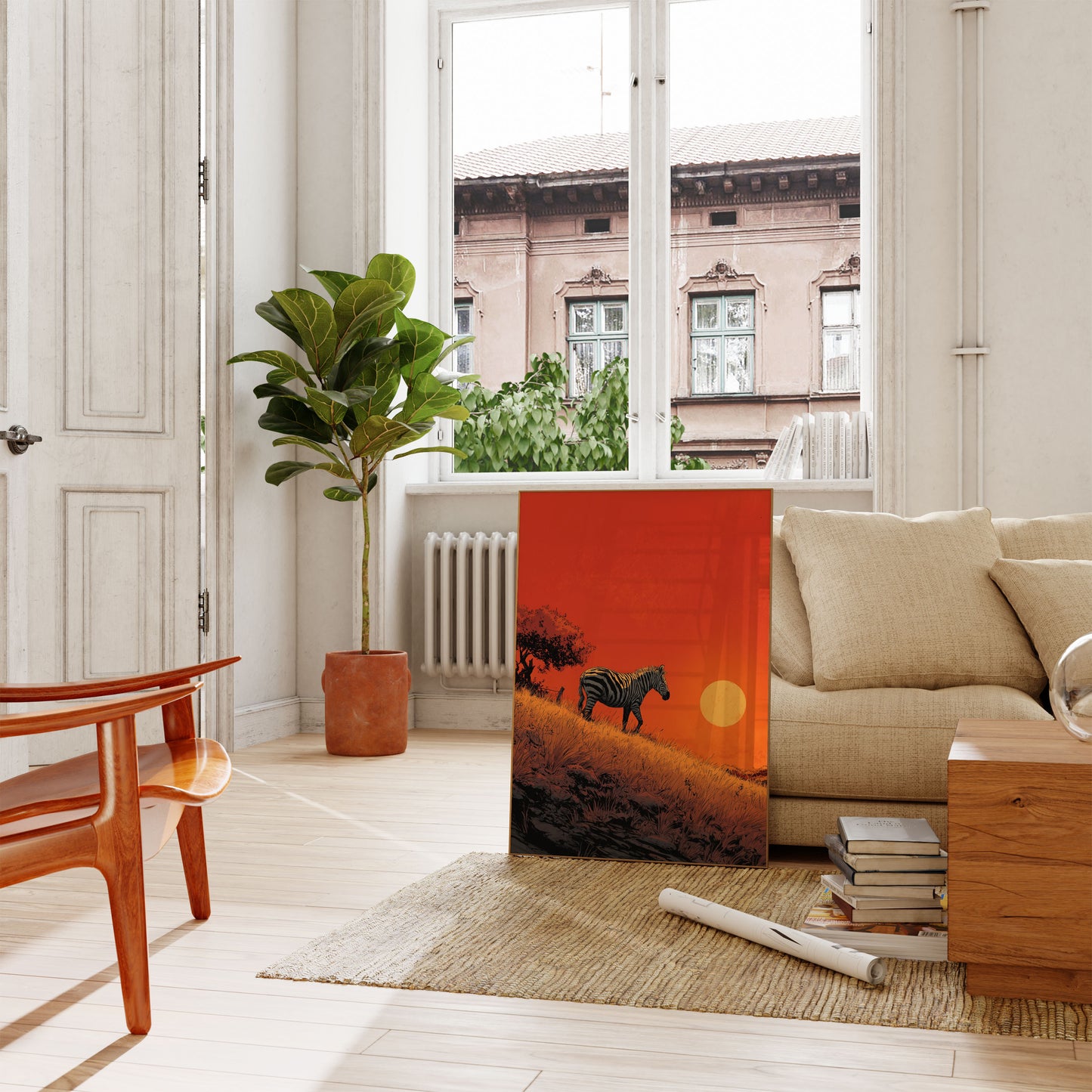 African Sunset Zebra Poster