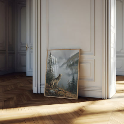 Misty Mountain Wolf Poster