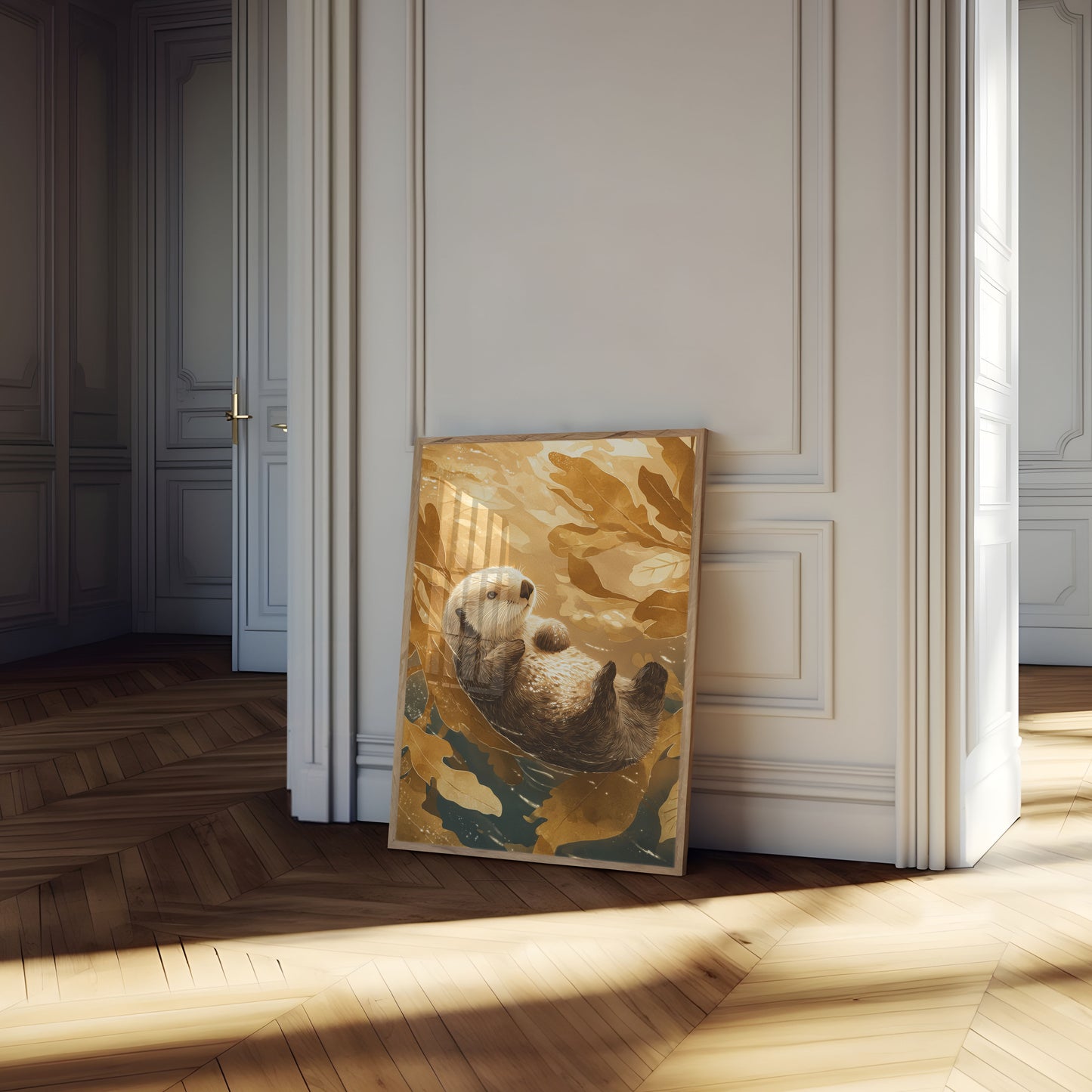 Lontra marina tra le Alghe Poster