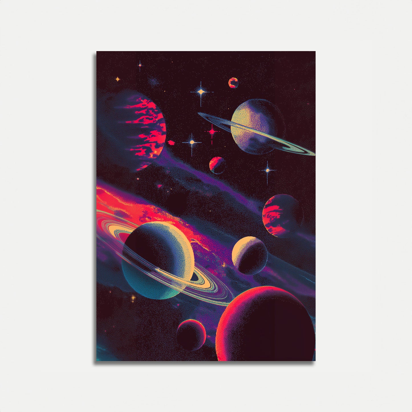 Cosmic Solar System Planets Poster